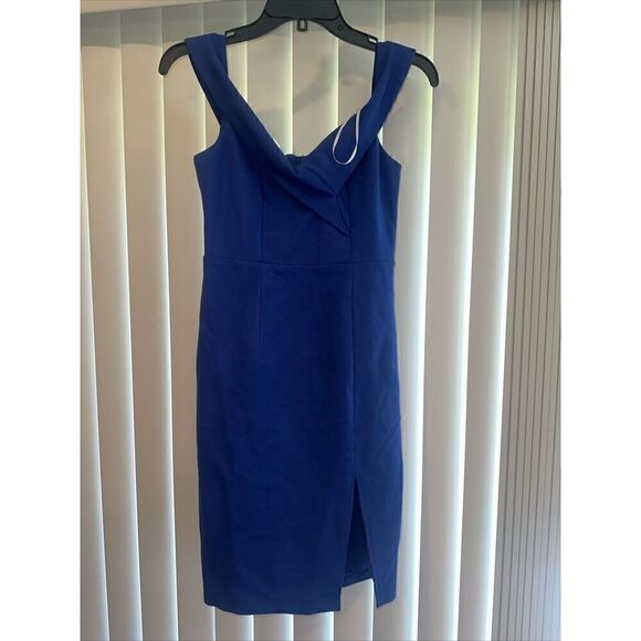 Lulus Womens Small Dress Classic Glam Off The Shoulder. Cobalt Blue. NWT. Q - Picture 1 of 9